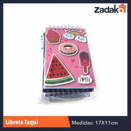 LIBRETA TAQUI 50 HOJAS, CON 10 PZS, O CAJA CON 30 PQTS