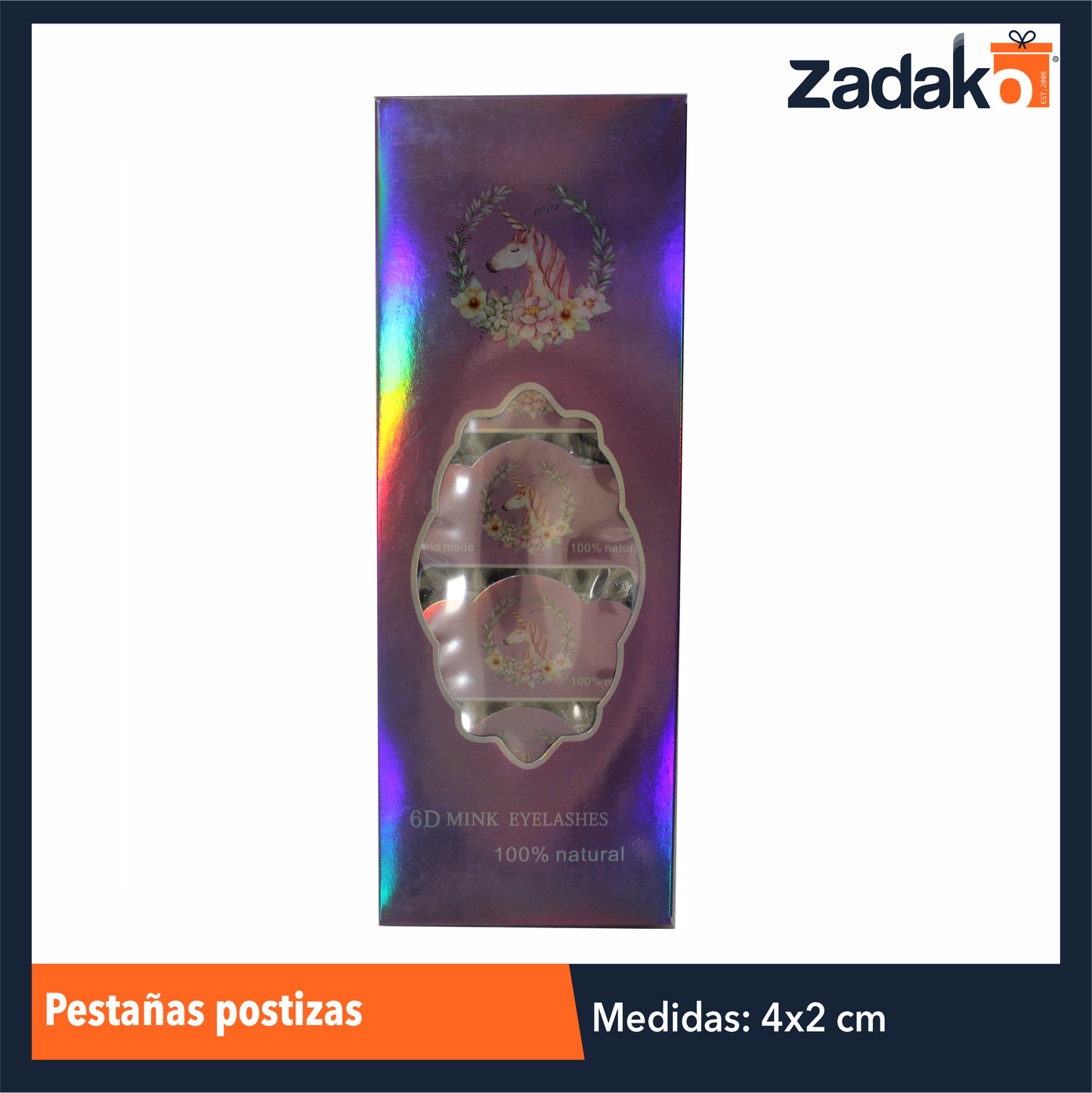 ZB-0084 PESTAÑAS POSTIZAS, CON 12 PZS, O CAJA CON 100 PQTS