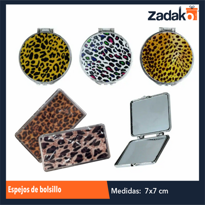 ZB-0264 / ZK-8125 ESPEJOS DE BOLSILLO CON 1 PZ O CAJA CON 600 PZS