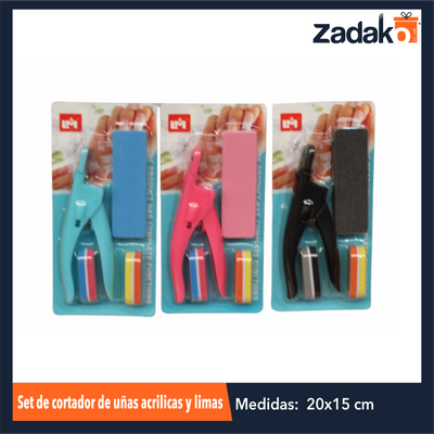 ZB-0300 SET DE CORTADOR DE UÑAS ACRILICAS Y LIMAS CON 1 PZ O CAJA CON 360 PZS