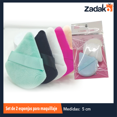 ZB-0395 SET DE 2 ESPONJAS PARA MAQUILLAJE CON 1 PZ O CAJA CON 1200 PZS