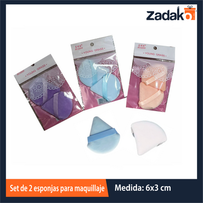 ZB-0363 SET DE 2 ESPONJAS PARA MAQUILLAJE CON 1 PZ O CAJA CON 1200 PZS