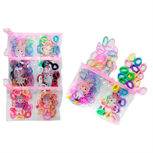 ZB-0383 BOLSITA DE LIGUITAS Y DONITAS PEQUEÑAS PARA EL CABELLO CON 1 PZ O CAJA CON 720 PZS