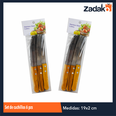 ZC-0024 / ZC-0148  SET DE CUCHILLOS 6 PZS CON 1 PZ O CAJA CON 200 PQTS