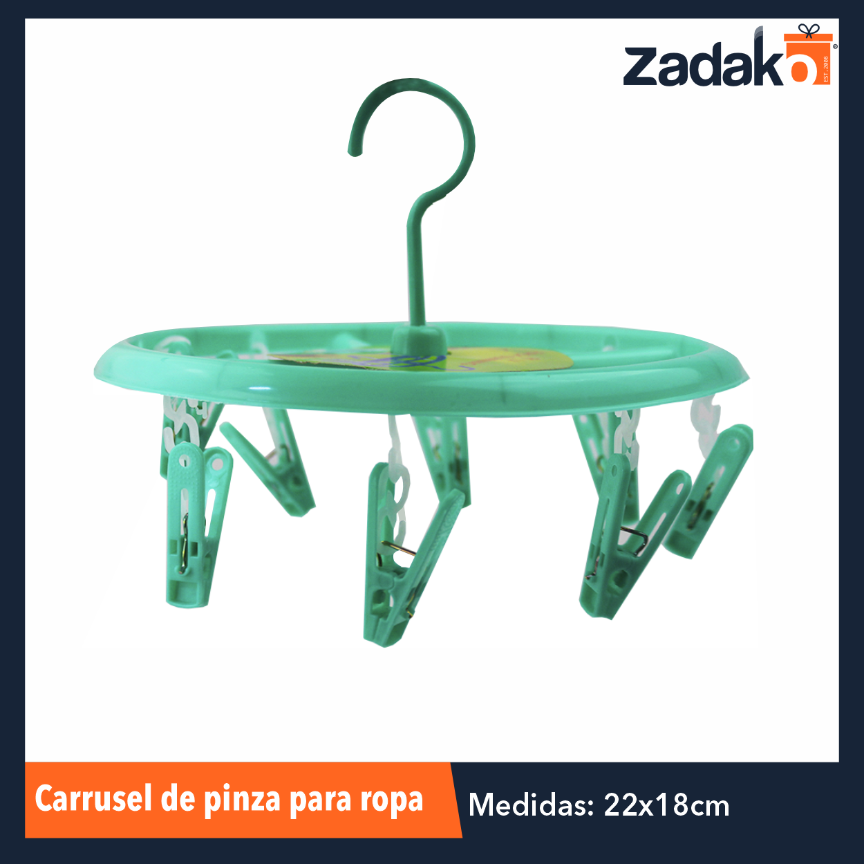 ZC-0055 CARRUSEL DE PINZA P/ROPA, CON 1 PZ O CAJA CON 180 PZS