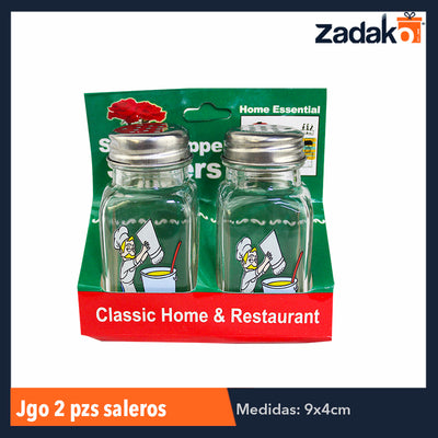 ZC-0340 JGO 2 PZS SALEROS, CON 1 PZ O CAJA CON 144 PZS