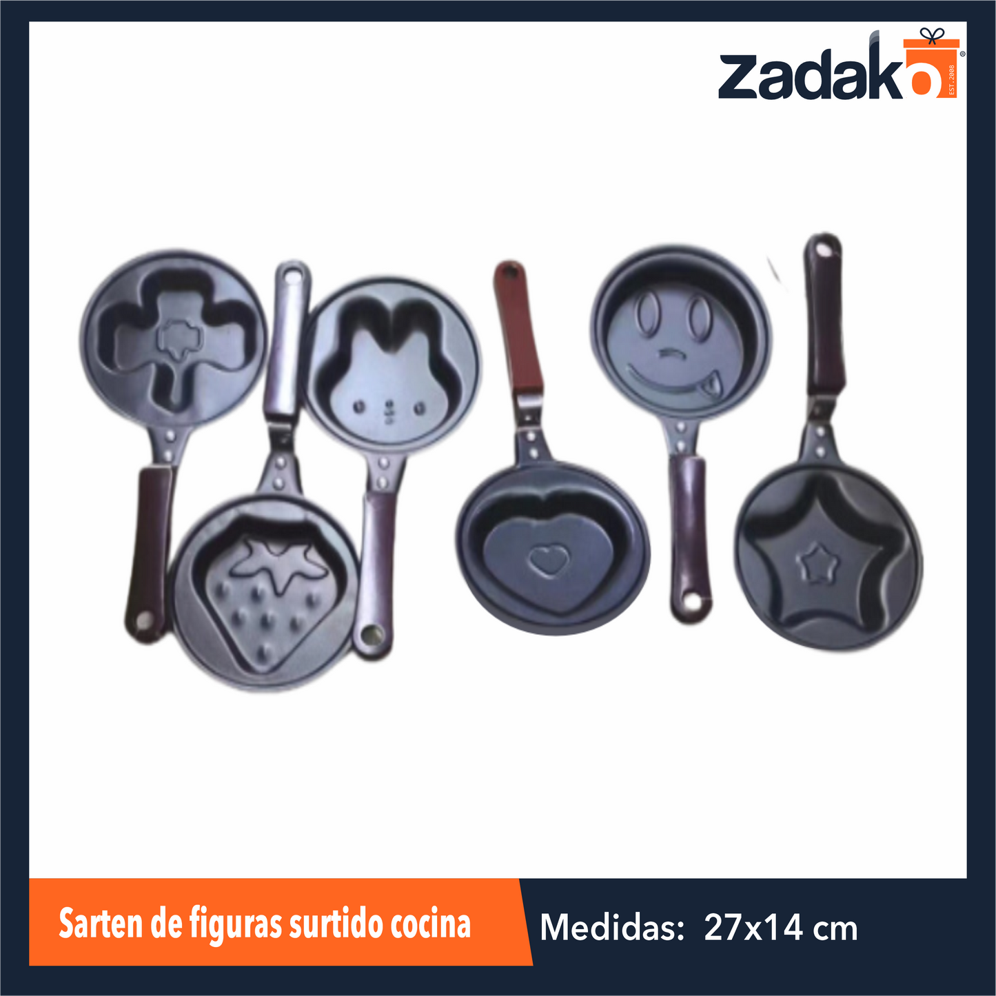 ZC-0436 SARTEN DE FIGURAS  SURTIDO COCINA CON 1 PZ O CAJA CON 100 PZS