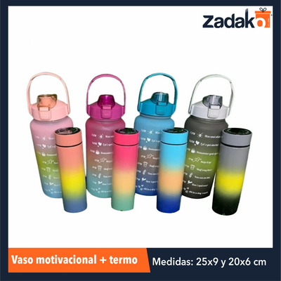 ZC-0441 VASO MOTIVACIONAL + TERMO  CON 1 PZ O CAJA CON 48 PZS