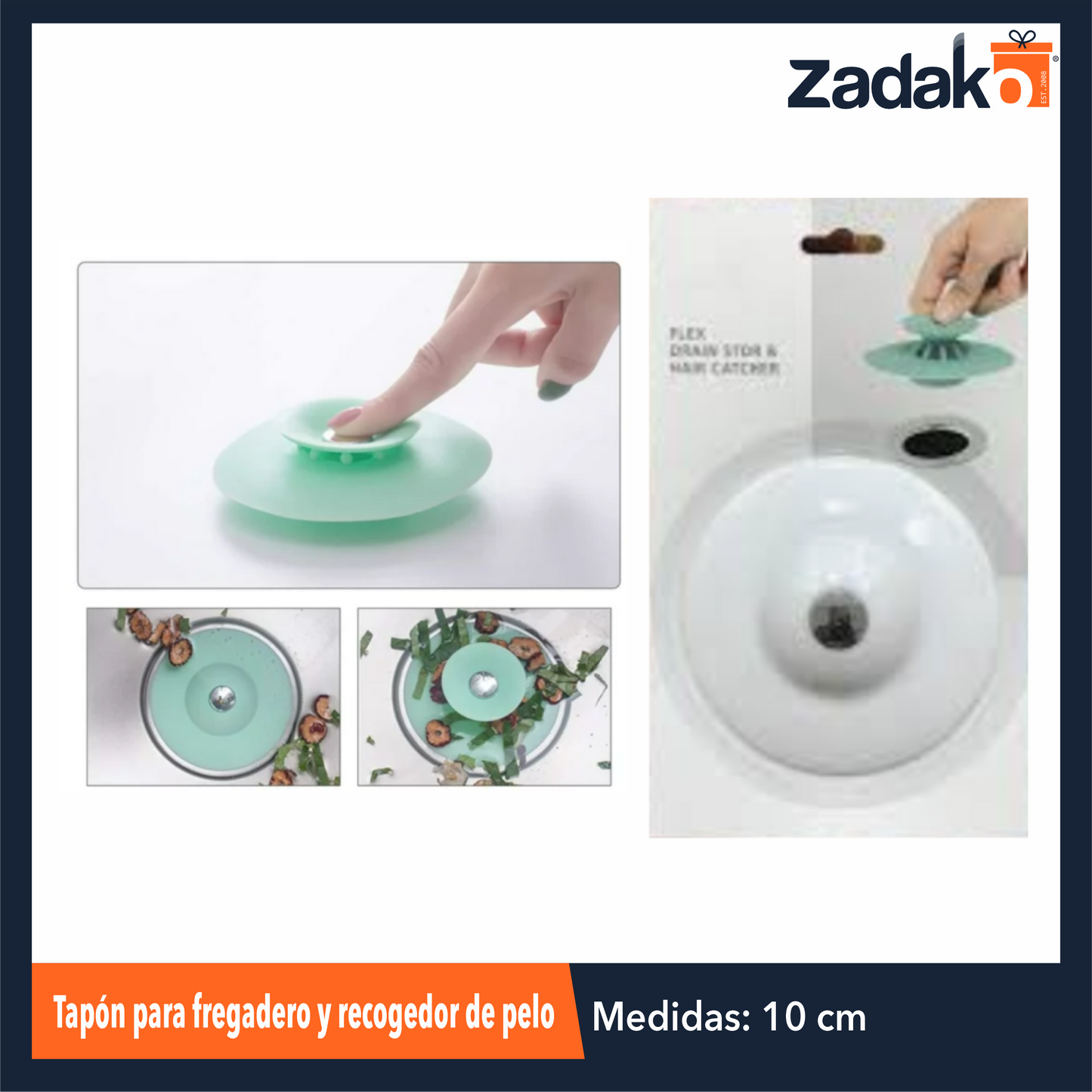 ZC-0517 TAPON PARA FREGADERO Y RECOGEDOR DE PELO CON 1 PZ O CAJA CON 144 PZS