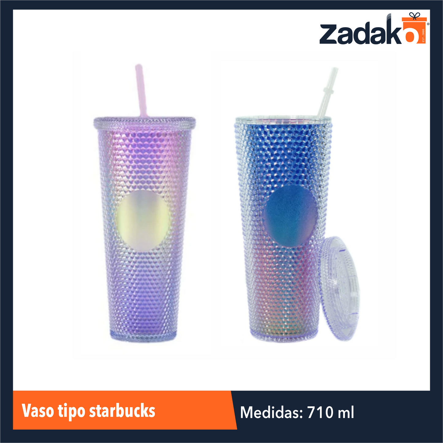 ZC-0544 VASO TIPO STARBUCKS CON LUZ 710 ML CON 1 PZ O CAJA CON 60 PZS