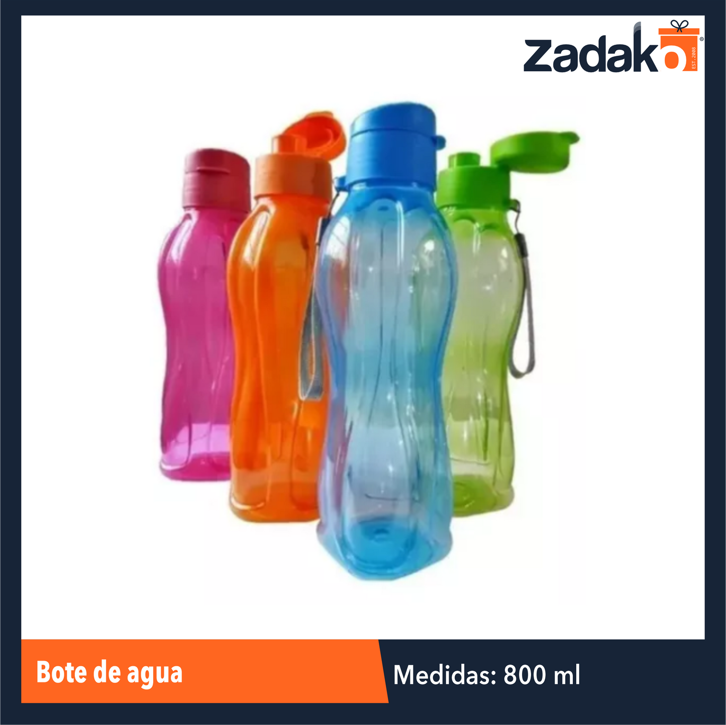 ZC-0546 BOTE DE AGUA 800 ML CON 1 PZ O CAJA CON 100 PZS