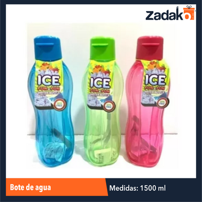 ZC-0549 BOTE DE AGUA ICE 1500 ML CON 1 PZ O CAJA CON 80 PZS