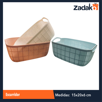 ZC-0555 ESCURRIDOR DE 15 X 20 X 6 CM CON 1 PZ O CAJA CON 72 PZS