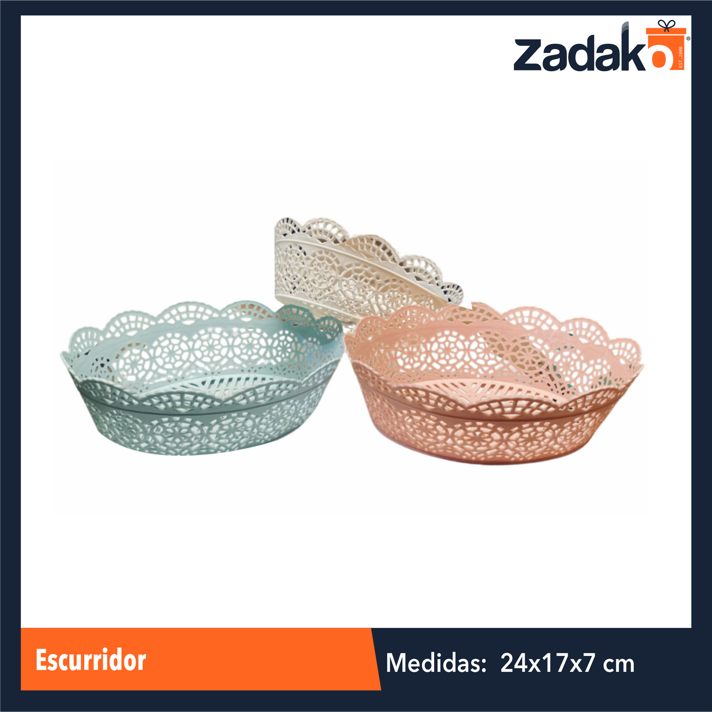 ZC-0560 ESCURRIDOR DE 7 X 17 X 24 CM CON 1 PZ O CAJA CON 300 PZS