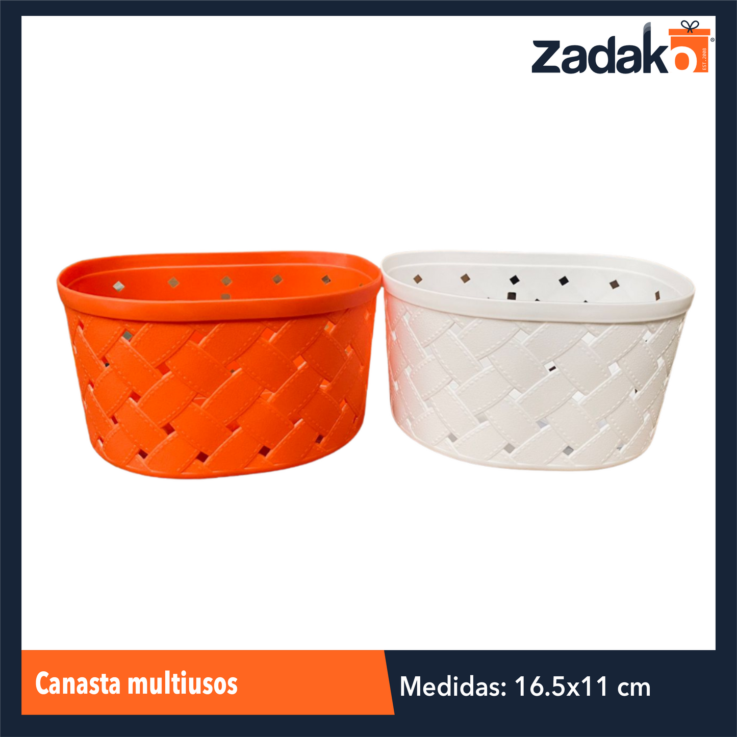 ZC-0567 CANASTA MULTIUSOS DE 16.5 X 11 CM CON 1 PZ O CAJA CON 200 PZS