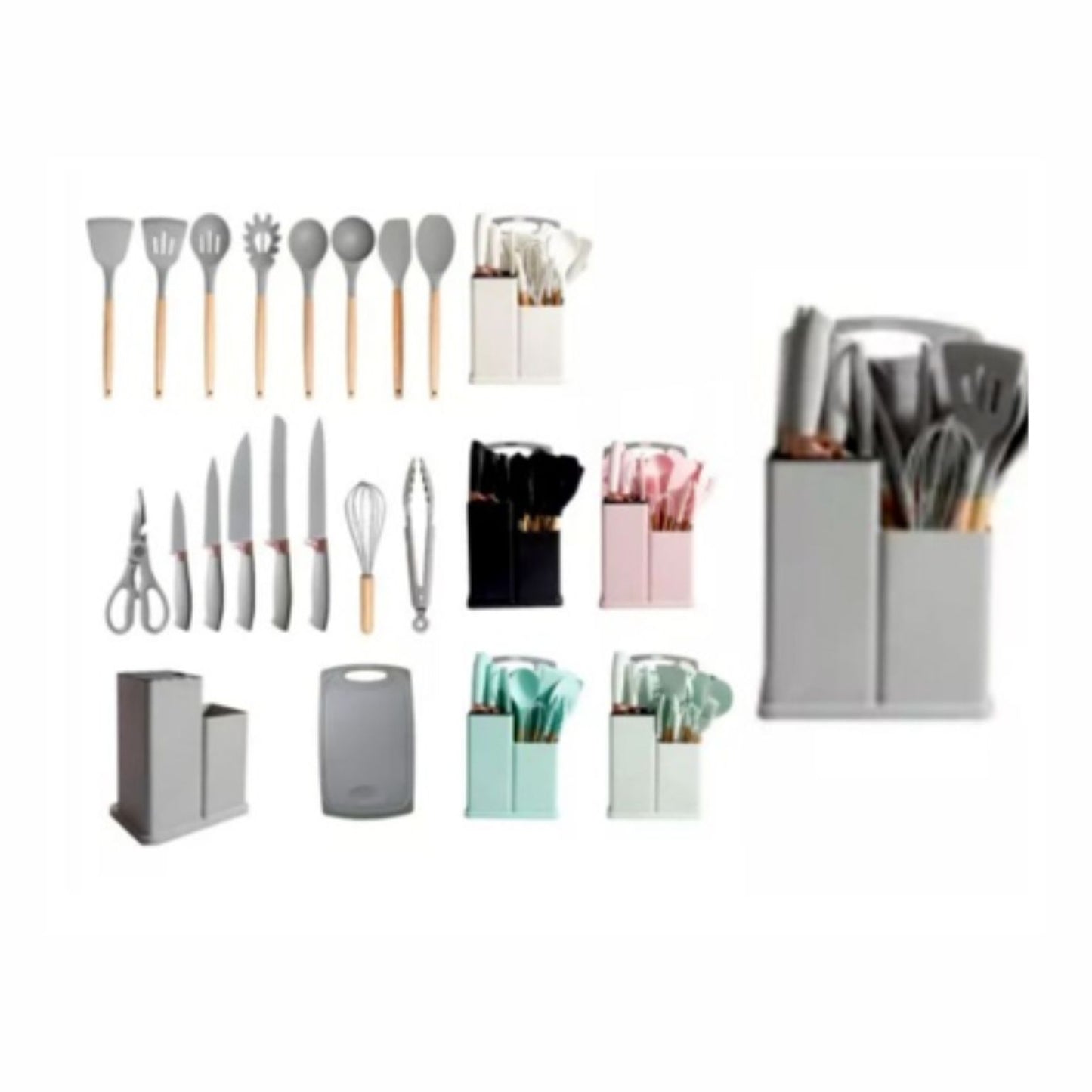 ZC-0511 SET DE UTENSILIOS Y CUCHILLOS CON 19 PZS CON 1 PZ O CAJA CON 12 PZS