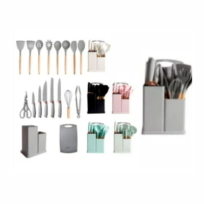 ZC-0511 SET DE UTENSILIOS Y CUCHILLOS CON 19 PZS CON 1 PZ O CAJA CON 12 PZS