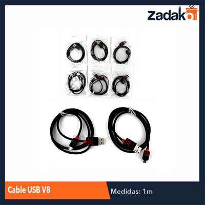 ZE-0032 CABLE USB V8, CON 1 PZ O CAJA CON 1000 PZS