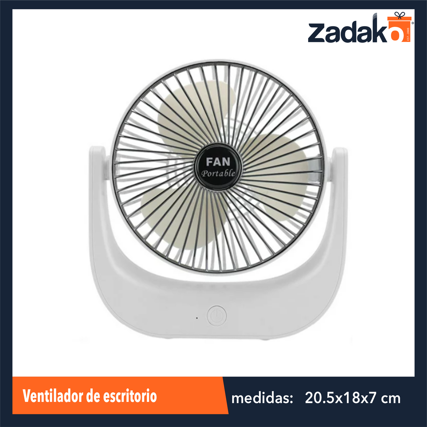 ZE-2161 VENTILADOR DE ESCRITORIO DE 20.5 X 19 X 7 CM CON 1 PZ O CAJA CON 40 PZS