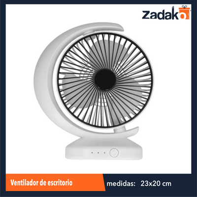 ZE-2162 VENTILADOR DE ESCRITORIO DE 23 X 20 X 5 CM CON 1 PZ O CAJA CON 40 PZS