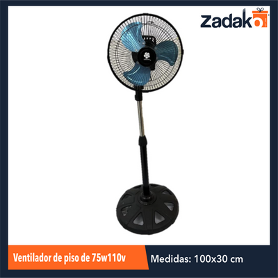 ZE-2163 VENTILADOR DE PISO DE 75W110V CON 1 PZ O CAJA CON 4 PZS