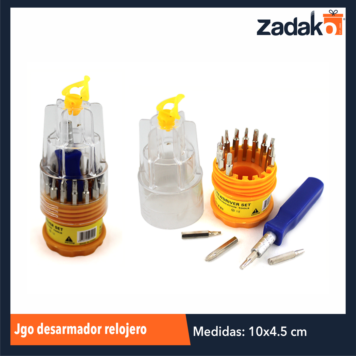 ZF-0048 JGO DESARMADOR RELOJERO DE 16 PCS SIMPLE CHICO, CON 1 PZ O CAJA CON 240 PZS