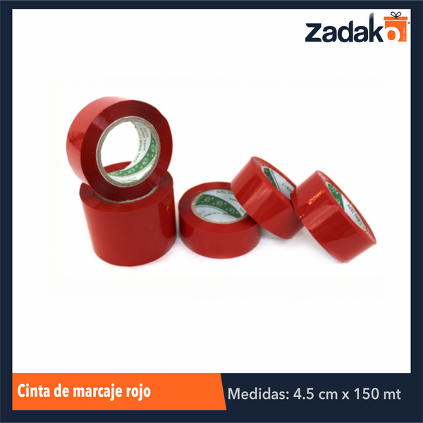 ZF-0085 ZF-0256 CINTA DE MARCAJE ROJO DE 4.5 CM Y 100 MTS, CON 1 PZ O CAJA CON 36 PZS