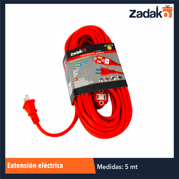 GPM-0084 ZF-0171 EXTENSIÓN ELÉCTRICA DE 5 MTS CON 1 PZ O CAJA CON 80 PZS