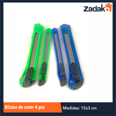 ZF-0173 BLISTER DE CUTER 4 PZS CON 1 PZ O CAJA CON 240 PZS
