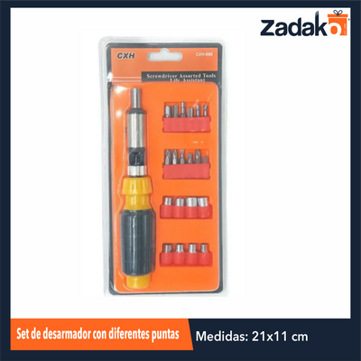 ZF-0189 SET DE DESARMADOR CON DIFERENTES PUNTAS CON 1 PZ O CAJA CON 72 PZS