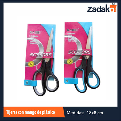 ZF-0213 TIJERAS CON MANGO DE PLASTICO CON 1 PZ O CAJA CON 360 PZS