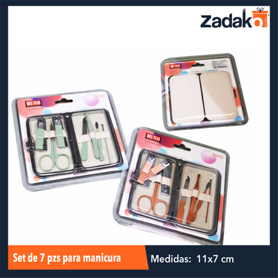 ZF-0224 SET DE 7 PZS PARA MANICURE CON 1 PZ O CAJA CON 240 PZS