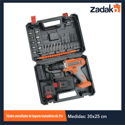 ZF-0292 TALADRO ATORNILLADOR DE IMPACTO INALAMBRICO DE 21V CON 1 PZ O CAJA CON 10 PZS