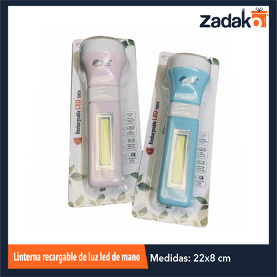 ZF-0323 LINTERNA RECARGABLE DE LUZ LED DE MANO CON 1 PZ O CAJA CON 120 PZS