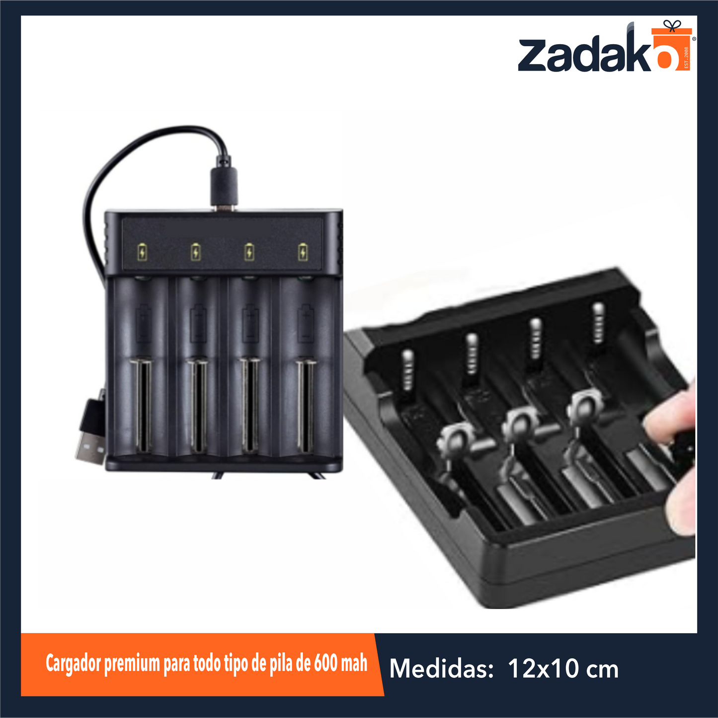 ZF-0327 CARGADOR PREMIUM PARA TODO TIPO DE PILA DE 600 MAH CON 1 PZ O CAJA CON 60 PZS