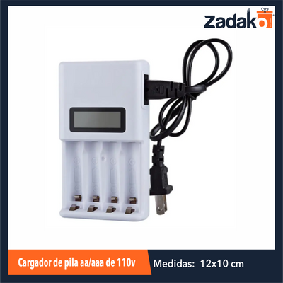 ZF-0328 CARGADOR DE PILA AA/AAA DE 110V CON 1 PZ O CAJA CON 100 PZS