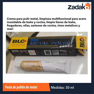 ZF-0353 PASTA DE PULIDO DE METAL DE 30 G CON 1 PZ O CAJA CON 1000 PZS