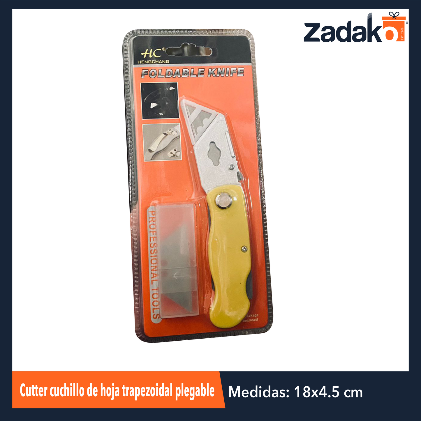 ZF-2200 CUTTER CUCHILLO DE HOJA TRAPEZOIDAL PLEGABLE CON 1 PZ O CAJA CON 240 PZS