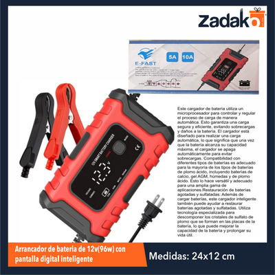 ZF-2203 ARRANCADOR DE BATERIA DE 12V(96W) CON PANTALLA DIGITAL INTELIGENTE CON 1 PZ O CAJA CON 30 PZS