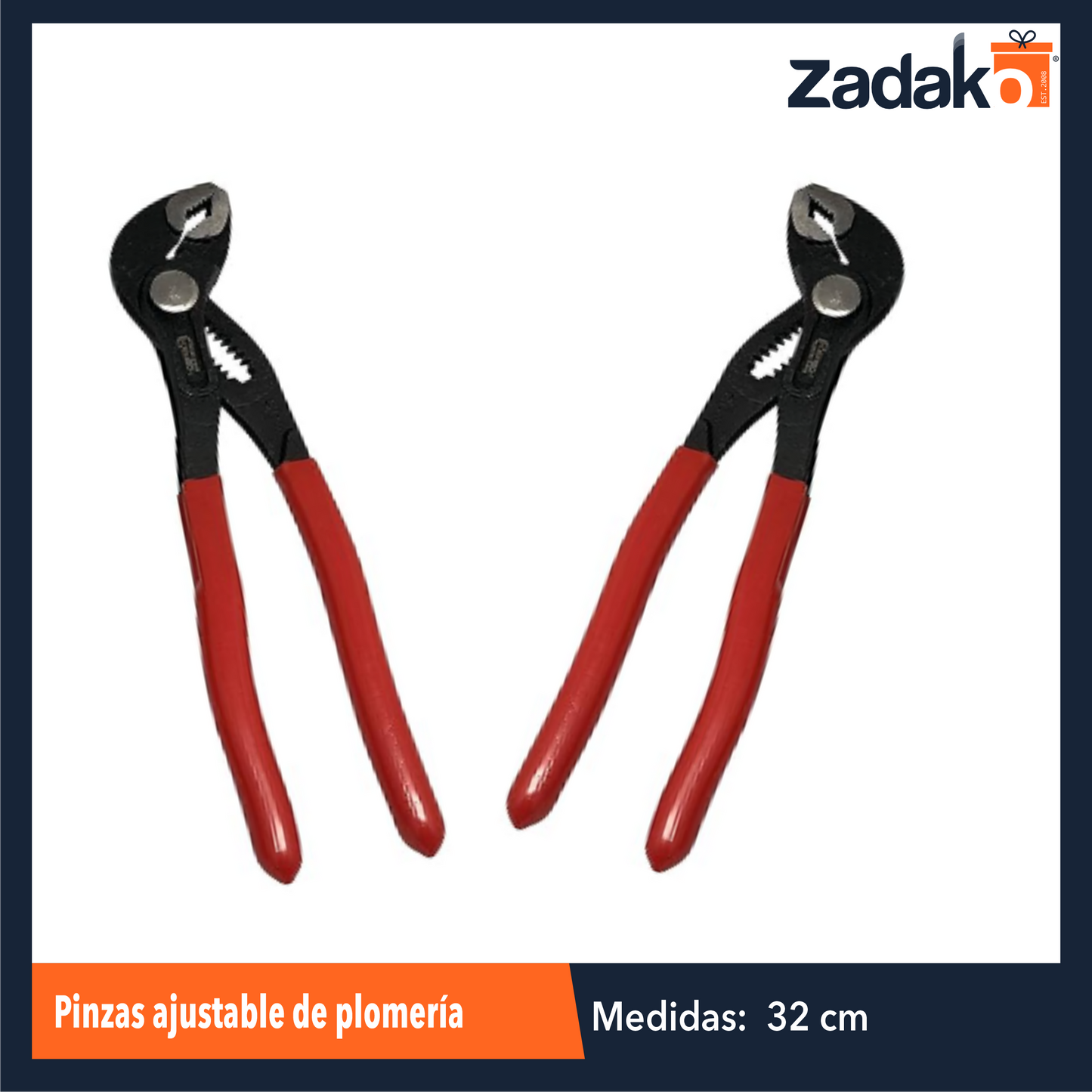 ZF-2216 PINZAS AJUSTABLE DE PLOMERIA DE 12 PULGADAS CON 1 PZ O CAJA CON 40 PZS