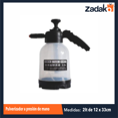 ZF-2269 PULVERIZADOR A PRESIÓN DE MANO CON CAPACIDAD DE 2L DE 12 X 33CM CON 1 PZ O CAJA CON 20 PZS