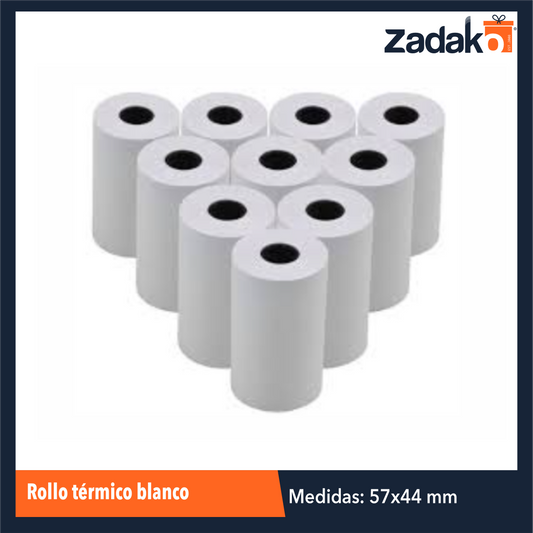 GPM-9111 ZF-0229 ROLLO TERMICO BLANCO 57 X 40 CM CON 10 PZ O CAJA CON 40 PQTS