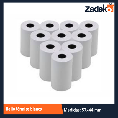 ZF-0229 ROLLO TERMICO BLANCO 57 X 40 CM CON 10 PZ O CAJA CON 40 PQTS