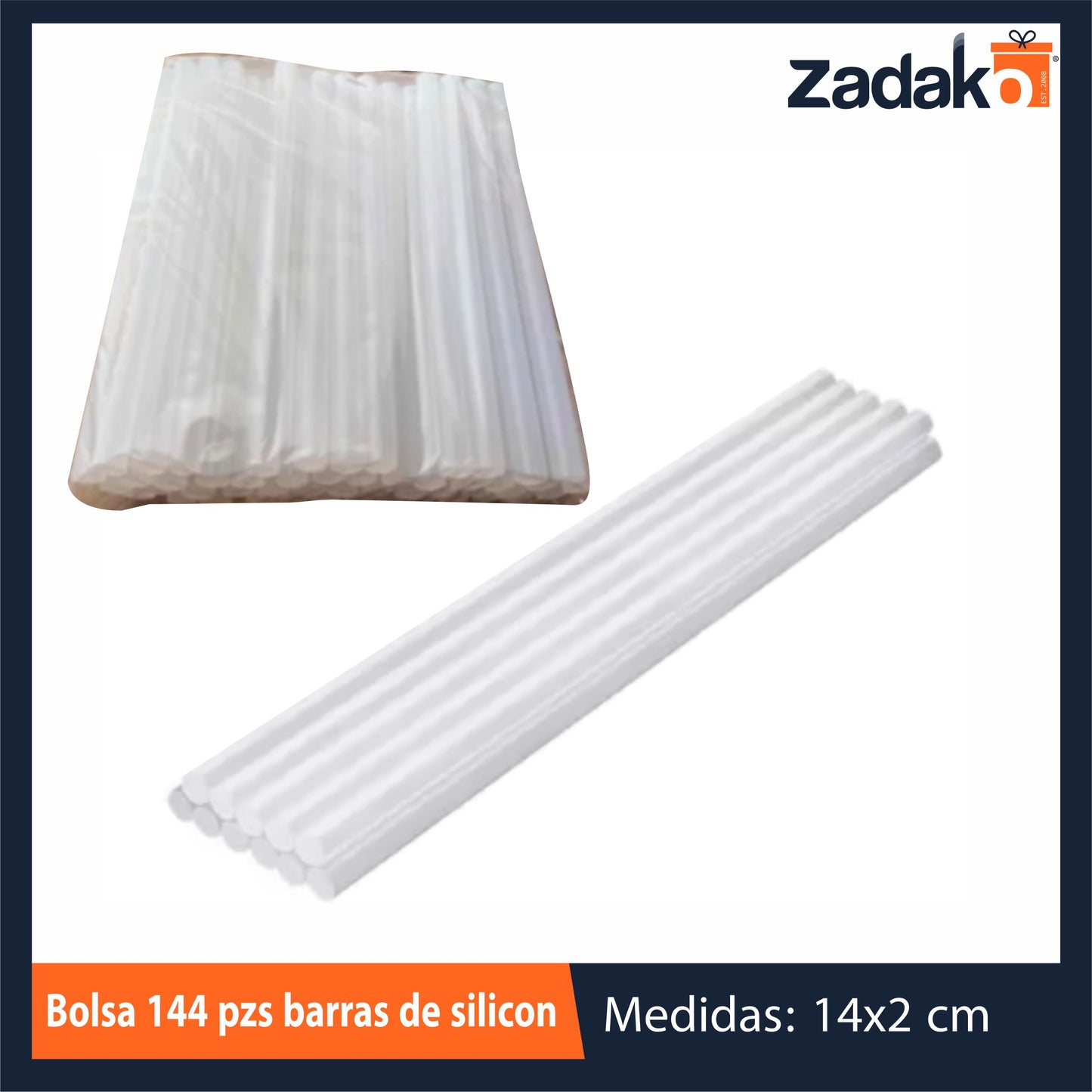 ZF-0241 BOLSA 144 PZS BARRAS DE SILICON, CON 1 PQT O CAJA CON 25 PQTS