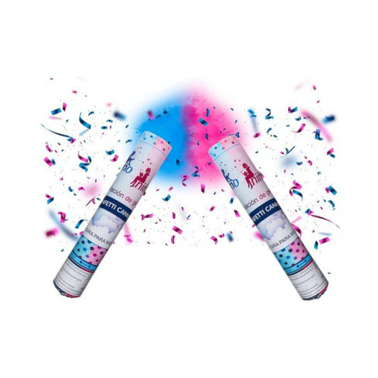 ZFI-0006 BAZOOKA REVELACIÓN DE GENERO NIÑA O NIÑO 30 CM CON 1 PZ O CAJA CON 100 PZS