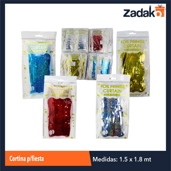 ZFI-0076 CORTINA PARA FIESTA, CON 1 PZS, O CAJA CON 600 PZS