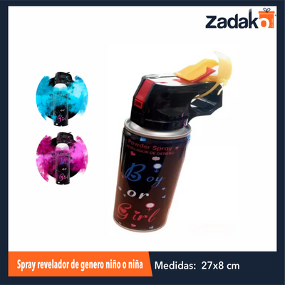 ZFI-0083 SPRAY REVELADOR DE GENERO NIÑO O NIÑA CON 1 PZ O CAJA CON 50 PZS