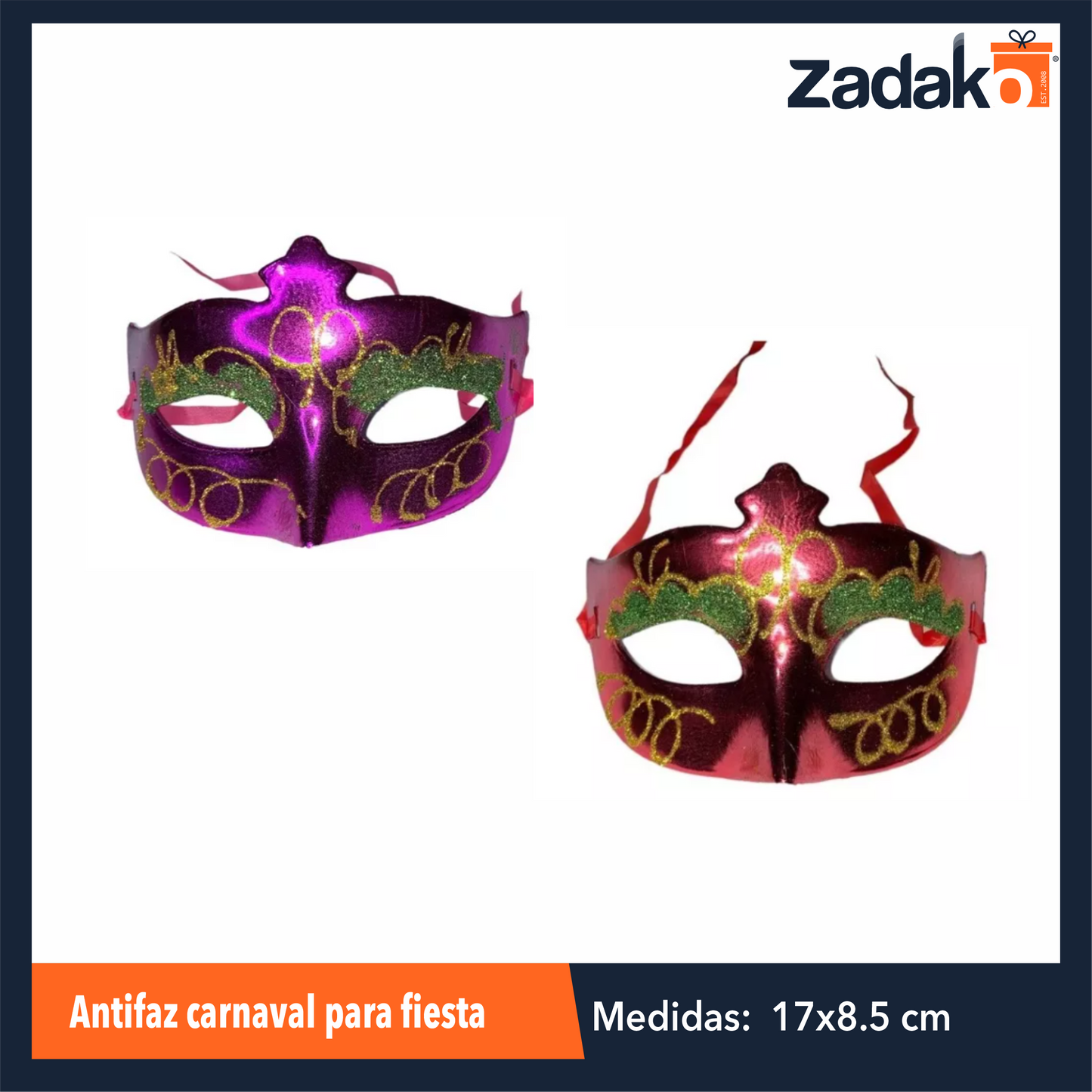 ZFI-0101 ANTIFAZ DE CARNAVAL PARA FIESTA CON 1 PZ O CAJA CON 1200 PZS