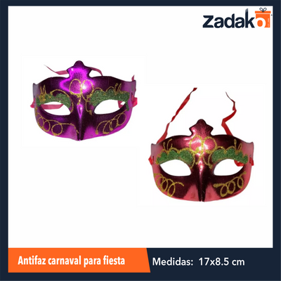 ZFI-0101 ANTIFAZ DE CARNAVAL PARA FIESTA CON 1 PZ O CAJA CON 1200 PZS