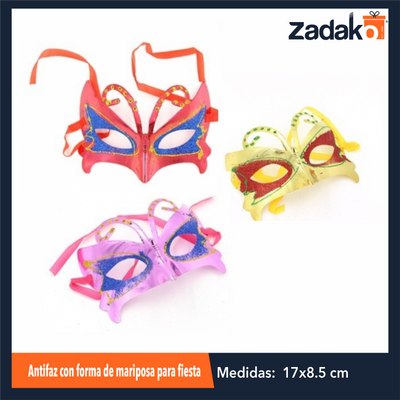 ZFI-0103 ANTIFAZ CON FORMA DE MARIPOSA PARA FIESTA CON 1 PZ O CAJA CON 1200 PZS